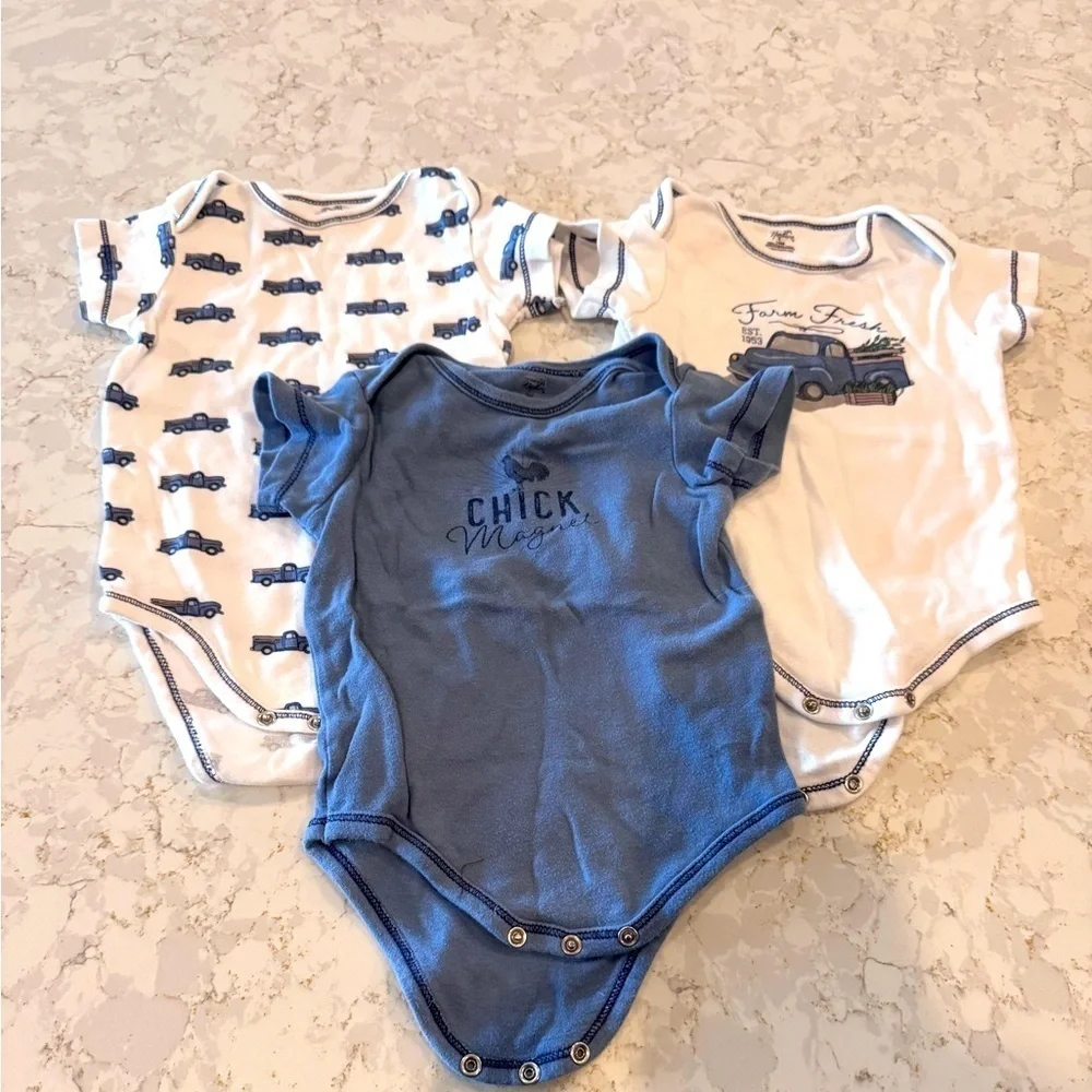 18Mos by Blue and White Kids One Piece Set of 3